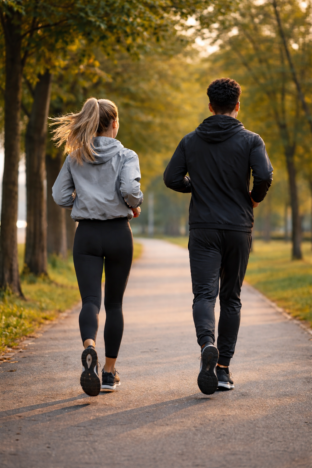 Therapeut en cliënt aan het joggen